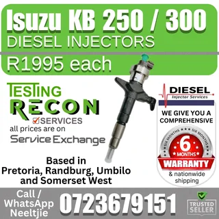 Isuzu KB250 or KB300 Diesel Injectors for sale