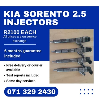 KIA SORENTO 2.5 DIESEL INJECTORS FOR SALE WITH WARRANTY