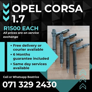 OPEL CORSA 1.7 INJECTORS FOR SALE WITH WARRANTY ON