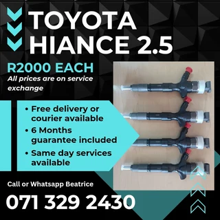 Toyota Hiance 2.5 Injectors For Sale With Warranty