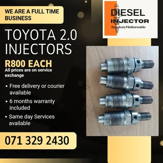Toyota 2.0 Injectors For Sale With Warranty