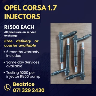 Opel Corsa 1.7 Injectors For Sale With Warranty