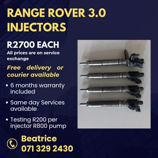 Range Rover 3.0 Injectors For Sale With Warranty