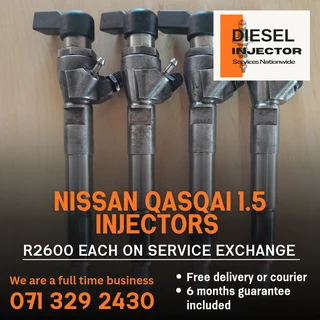 Nissan Qasqai 1.5 Injectors For Sale With Warranty