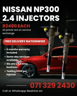 NISSAN NP300 2.4 DIESEL INJECTORS FOR SALE WITH WARRANTY