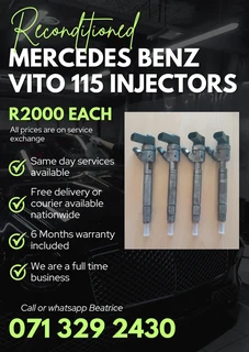 Mercedes Benz Vito 115 Diesel Injectors For Sale With Warranty