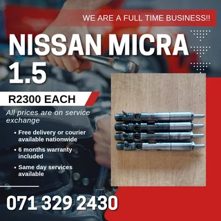 Nissan Micra 1.5 Diesel Injectors For Sale With Warranty