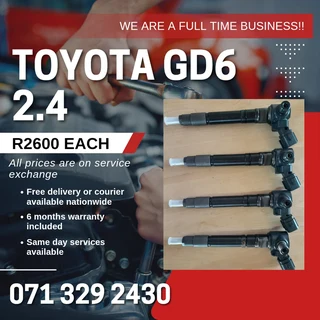 Toyota Gd6 2.4 Injectors For Sale With Warranty On