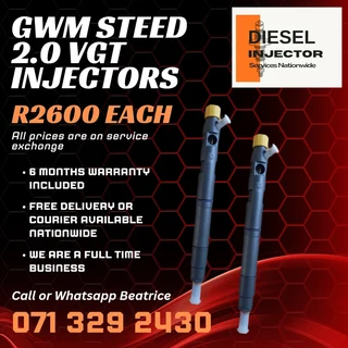 Gwm Steed 2.0 Vgt Injectors For Sale With Warranty On