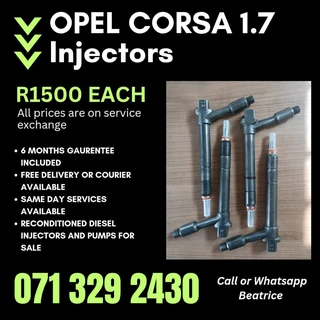 Opel Corsa 1.7 Injectors For Sale With Warranty