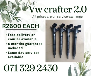 Vw Crafter 2.0 Diesel Injectors For Sale With Warranty