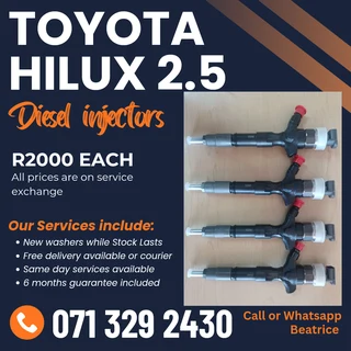 Toyota Hilux 2.5 Diesel Injectors For Sale With Warranty