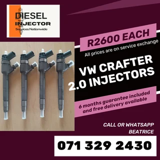 Vw Crafter 2.0 Diesel Injectors For Sale With Warranty