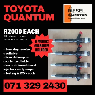 Toyota Quantum Diesel Injectors For Sale With Warranty