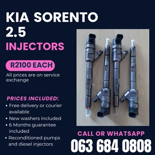 Kia Sorento 2.5 Injectors For Sale With Warranty