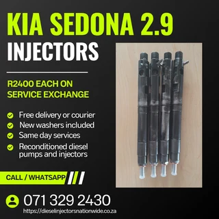 Kia Sedona 2.9 Injectors For Sale With Warranty