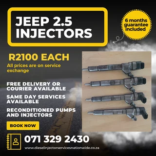 Jeep 2.5 Injectors For Sale With Warranty
