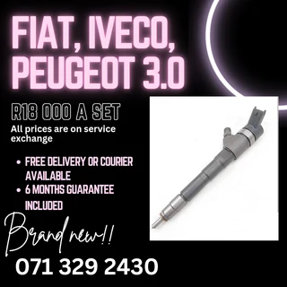 Brand New Fiat, Iveco, Peugeot 3.0 Injectors For Dale With Warranty