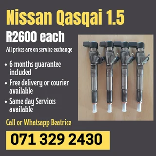Nissan Qasqai 1.5 Injectors For Sale With Warranty