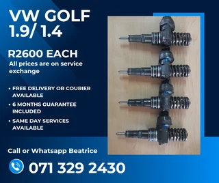 Vw Golf 1.9/ 1.4 Injectors For Sale With Warranty