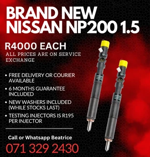 Brand New Nissan Np200 1.5 Injectors For Sale With Warranty