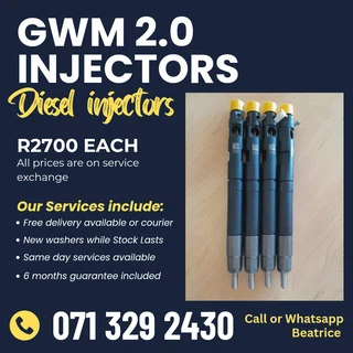 Gwm Steed 2.0 Diesel Injectors For Sale With Warranty