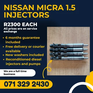 Nissan Micra 1.5 Injectors For Sale With Warranty