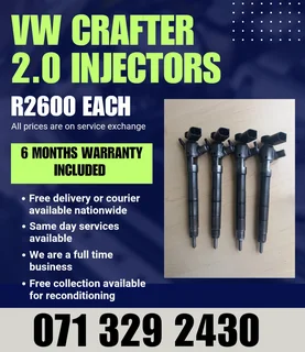 Vw Crafter 2.0 Diesel Injectors For Sale With Warranty