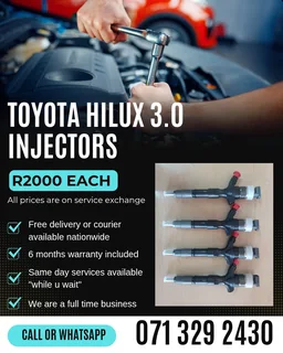 Toyota Hilux 3.0 Injectors For Sale With Warranty