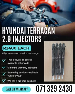 Hyundai Terracan 2.9 Injectors For Sale With Warranty