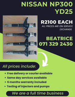 Nissan Np300 Yd25 Diesel Injectors For Sale With Warranty