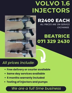 Volvo 1.6 Injectors For Sale With Warranty On