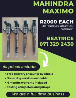 Mahindra Maximo Injectors For Sale With Warranty