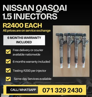 Nissan Qasqai 1.5 Diesel Injectors For Sale With Warranty