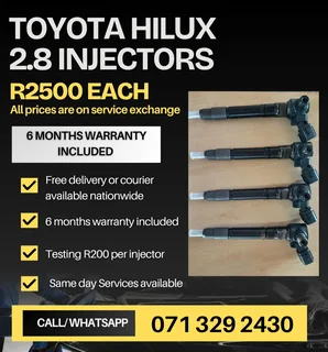Toyota Hilux 2.8 Injectors For Sale With Warranty