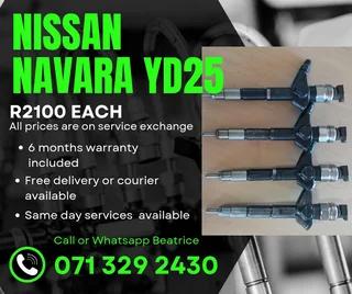 Nissan Navara Yd25 Injectors For Sale With Warranty On
