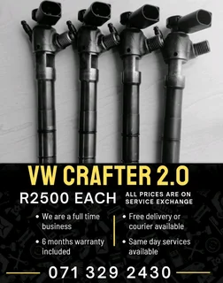 Vw Crafter 2.0 Diesel Injectors For Sale With Warranty