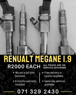 Renualt Megane 1.9 Injectors For Sale With Warranty
