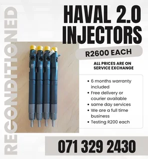 Haval 2.0 Injectors For Sale With Warranty On