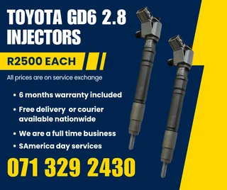 Toyota Gd6 2.8 Injectors For Sale With Warranty On
