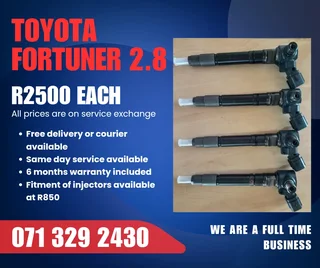 Toyota Fortuner 2.8 Injectors For Sale With Warranty