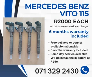 Mercedes Benz Vito 115 Injectors For Sale With Warranty Included