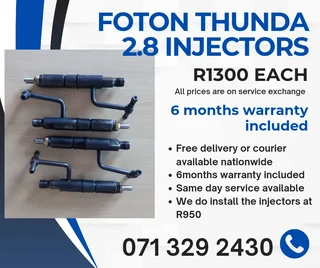Foton Thunda 2.8 Injectors For Sale With Warranty