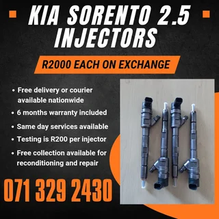 Kua Sorento 2.5 Diesel Injectors For Sale With Warranty