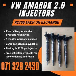 Vw Amarok 2.0 Injectors For Sale With Warranty Included In