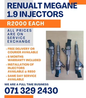 Renualt Megane 1.9 Injectors For Sale With Warranty