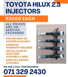 Toyota Hilux 2.5 Injectors For Sale With Warranty