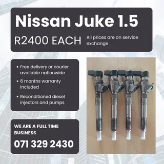 Nissan Juke 1.5 Injectors For Sale With Warranty Included