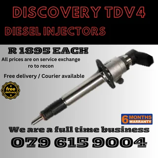 Discovery TDV4 Diesel Injectors for sale on service exchange or to recon