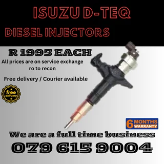 Isuzu D-TEQ Diesel Injectors for sale on service exchange or to recon
